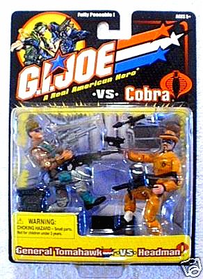General Tomahawk vs Headman 2002 GI Joe vs Cobra 3.75 Hasbro 2-Pack Set 57470