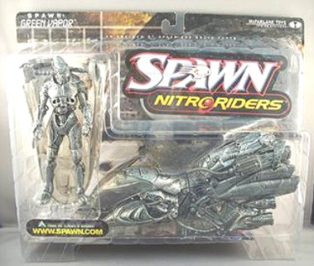 McFarlane Spawn 16 Nitro Riders Green Vapor 1:18 Motorcycle Pewter 