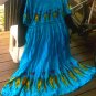 Blue Dress Women L Casual Vintage Floral Sundress w/ Indian Tribal Accent | Cosplay LARP