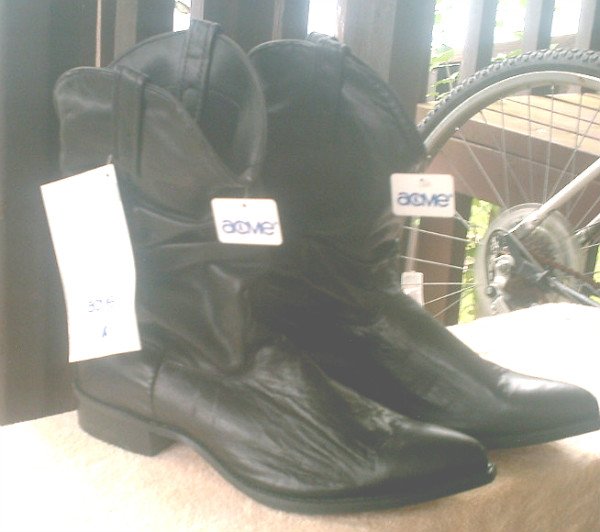 Acme Cowboy Boots Men Size 12 Black Leather Vintage Dingo Western Boot NWT