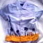 Boys Shirt Surf/ Beach Casual Toddler Sz-5 Vintage 90s Retro Kids Clothing - Color: Blue/Yellow