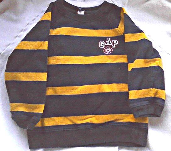 Baby Gap Shirt Sz-3 Toddler Boy Long Sleeve Varsity Sports Top - Blue/Yellow