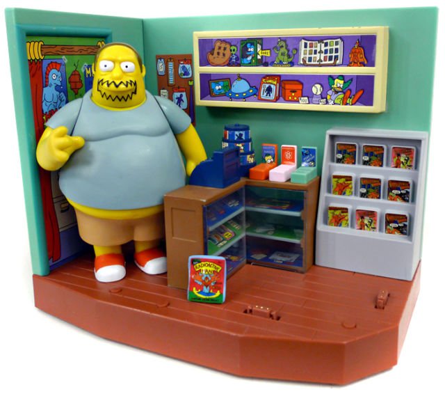 Comic Book Guy Playset Simpsons Interactive 2001 Playmates Toys Springfield Environment 99126