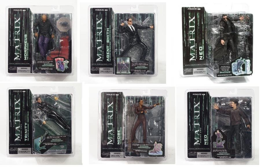 Matrix Series 1 & 2 Set McFarlane Toys Morpheus Neo (Lobby) Trinity ...