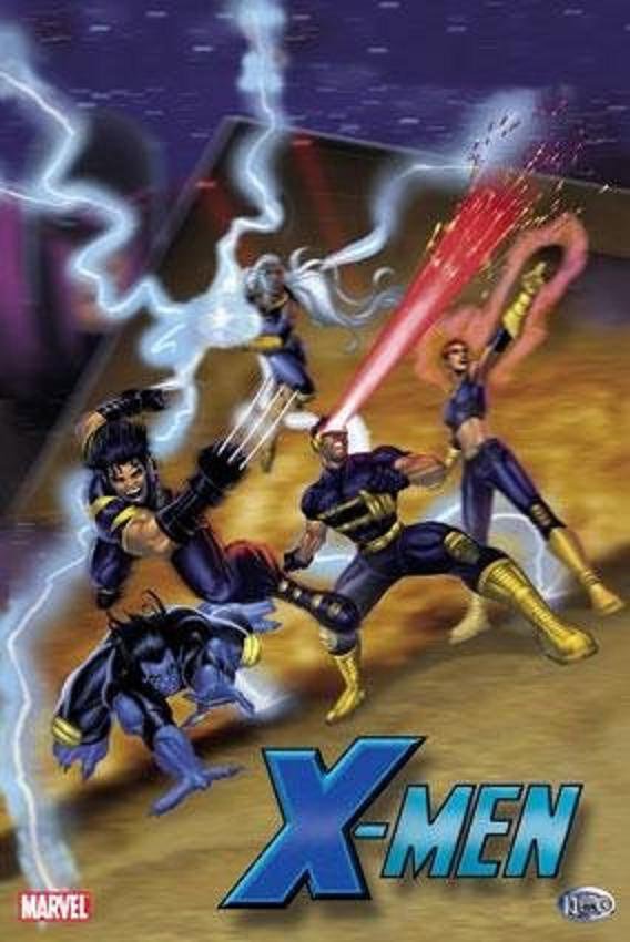 X-Men Animated Cel 3D Lenticular Art Print Poster Marvel Phoenix, Wolverine, Cyclops, Storm, Magneto