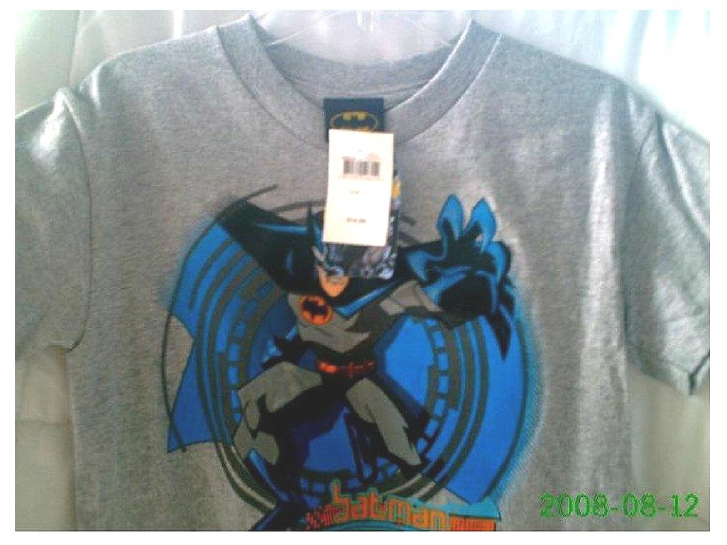 Batman TAS T-Shirt Boys Size-L (NWT) 2005 Dark Knight Gray Tee