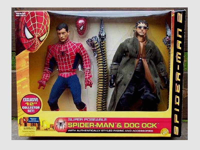 Doc Ock & Spider-Man 12" 1/6 Scale Figure Set 2004 Marvel Toy Biz Super Poseable Collector Set 43887