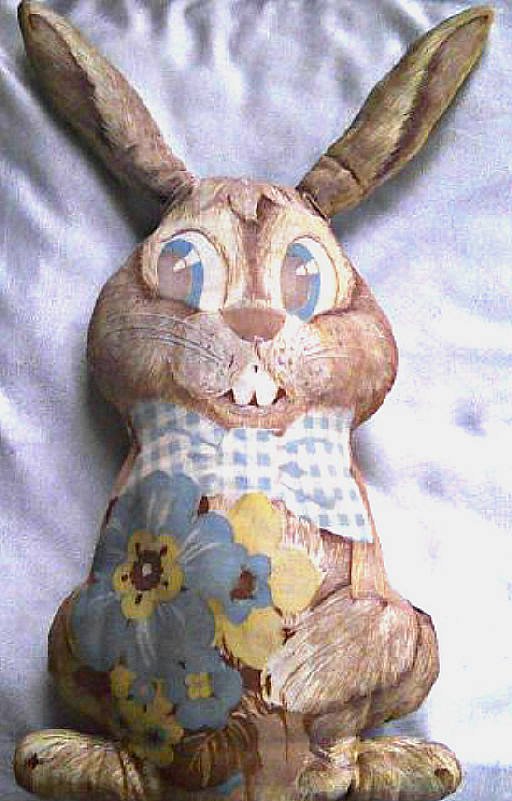 Peter Rabbit Vtg Plush Doll Cut/Sew Craft Panel Pillow Toy Stuffed Fabric Pattern Cottontail Bunny