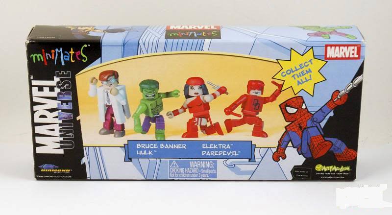 Marvel Minimates TRU 4-Pack Avengers x Defenders Set ToysRUs 2003 Art Asylum DST Hulk Daredevil