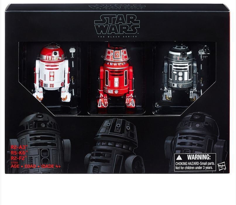 SDCC 2016 Hasbro Black Series Droid 3-Pack Star Wars Astromech R2-A3 R5-K6 R2-F2 Toys R Us