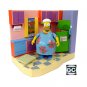 The Simpsons Kitchen + Muumuu Homer Interactive Playset 2001 Playmates #140681