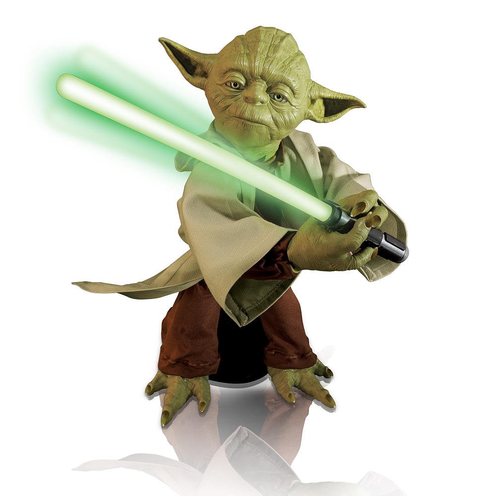 yoda interactive figure with lightsaber