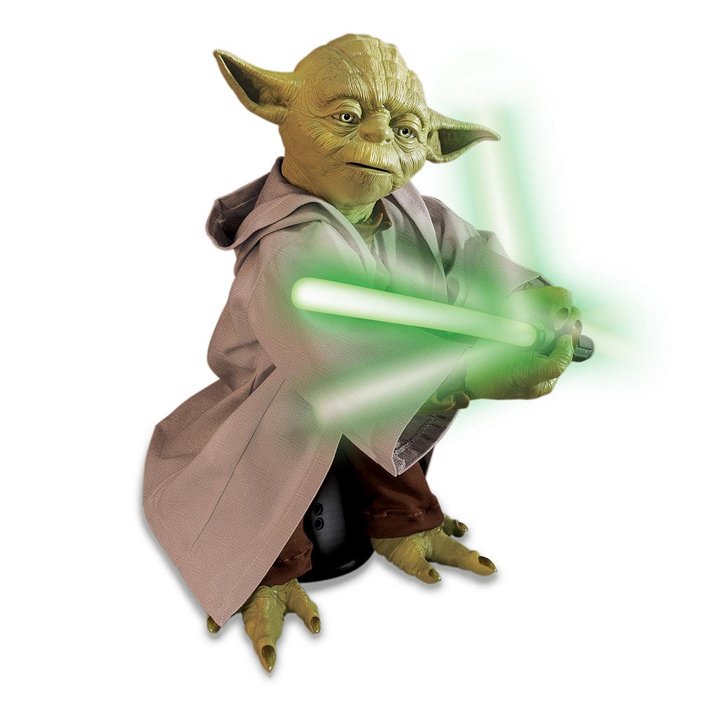 yoda interactive figure with lightsaber