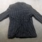 Women Sz-L Wool Blazer Plaid Gray Vintage Houndstooth Coat Business Suit Jacket