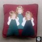 Vtg Angel Red Sofa Cushion Cover Throw Pillow Bed Chair Home Decor Handmade Holiday Christmas Gift