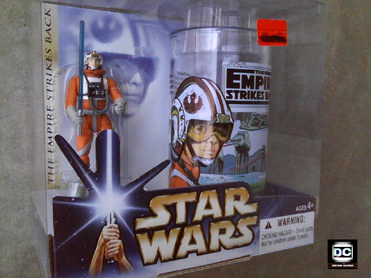 Luke Skywalker 2004 StarWars ESB Cup & Figure Set Hasbro Star Wars BK Collectible Coca-Cola Glass