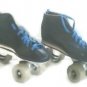Quad Roller+Skates Girls Jr. Size 3 Kids Vintage Black/Blue VGC