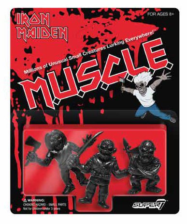 Mattel Muscle Keshi Super7 Eddie Iron+Maiden Killers, Trooper, Piece of Mind (Black Variant)