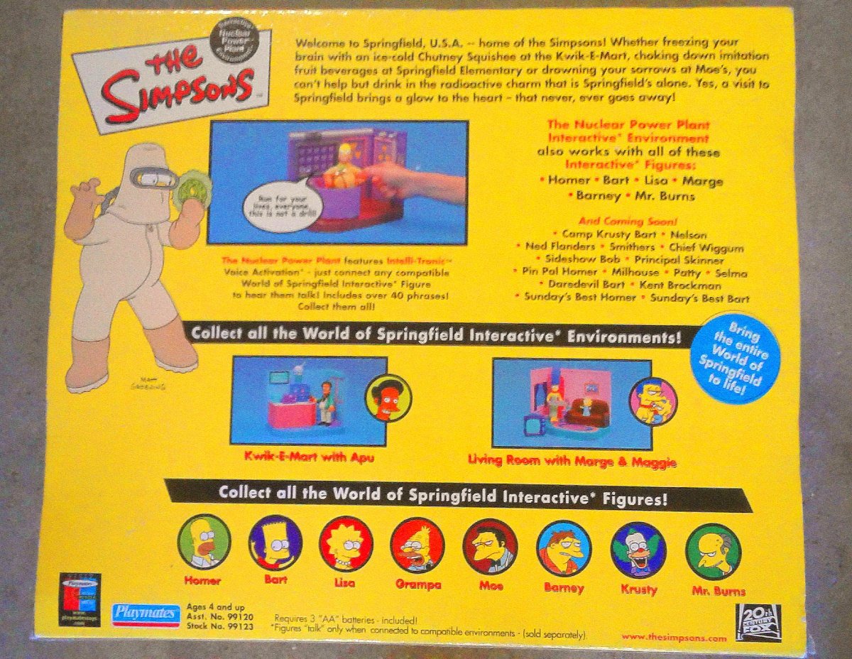 The Simpsons Wos Nuclear Power Plant Play Set Radioactive Homer Playmates Springfield Figure 99123 6236