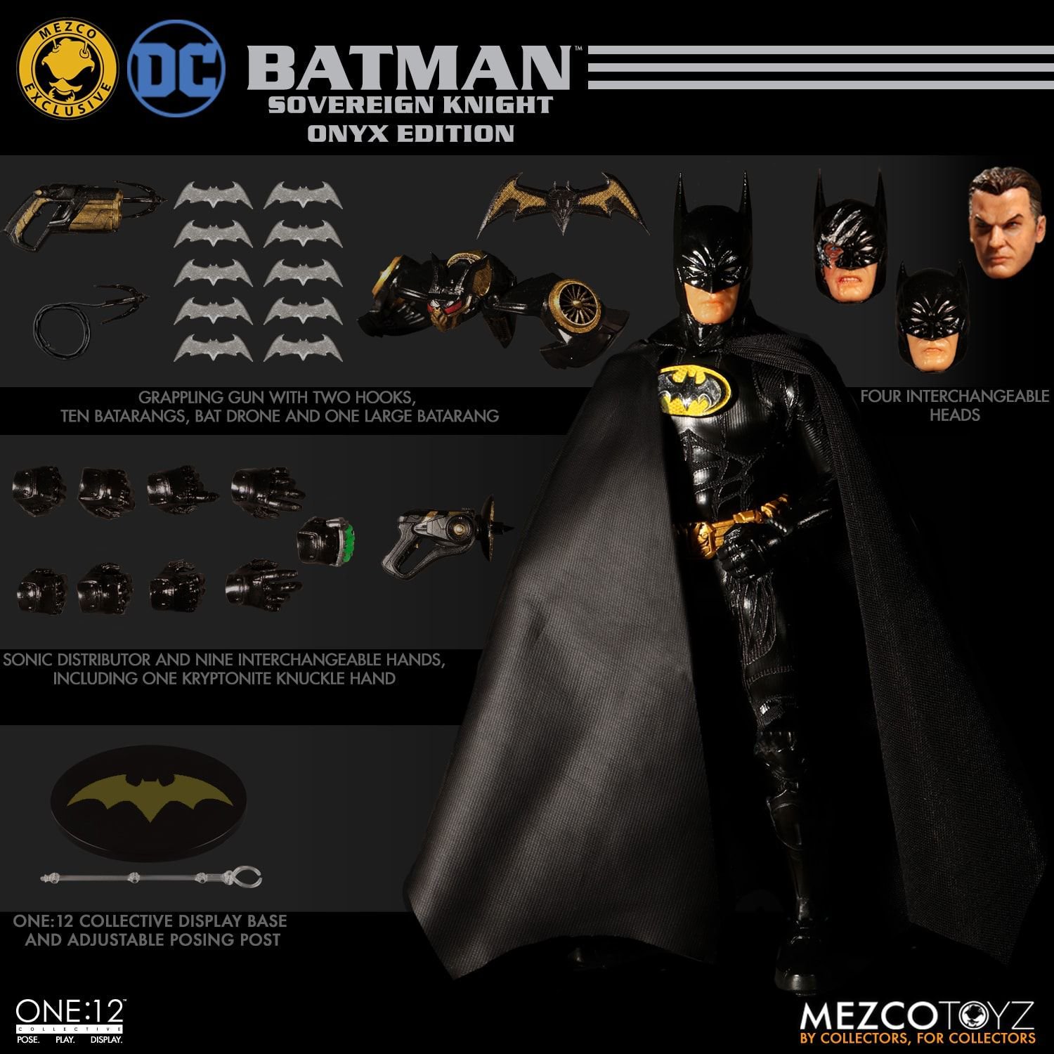 Batman: Knightfall Mezco One:12 Onyx Sovereign Knight MDX 76963 1/12 ...