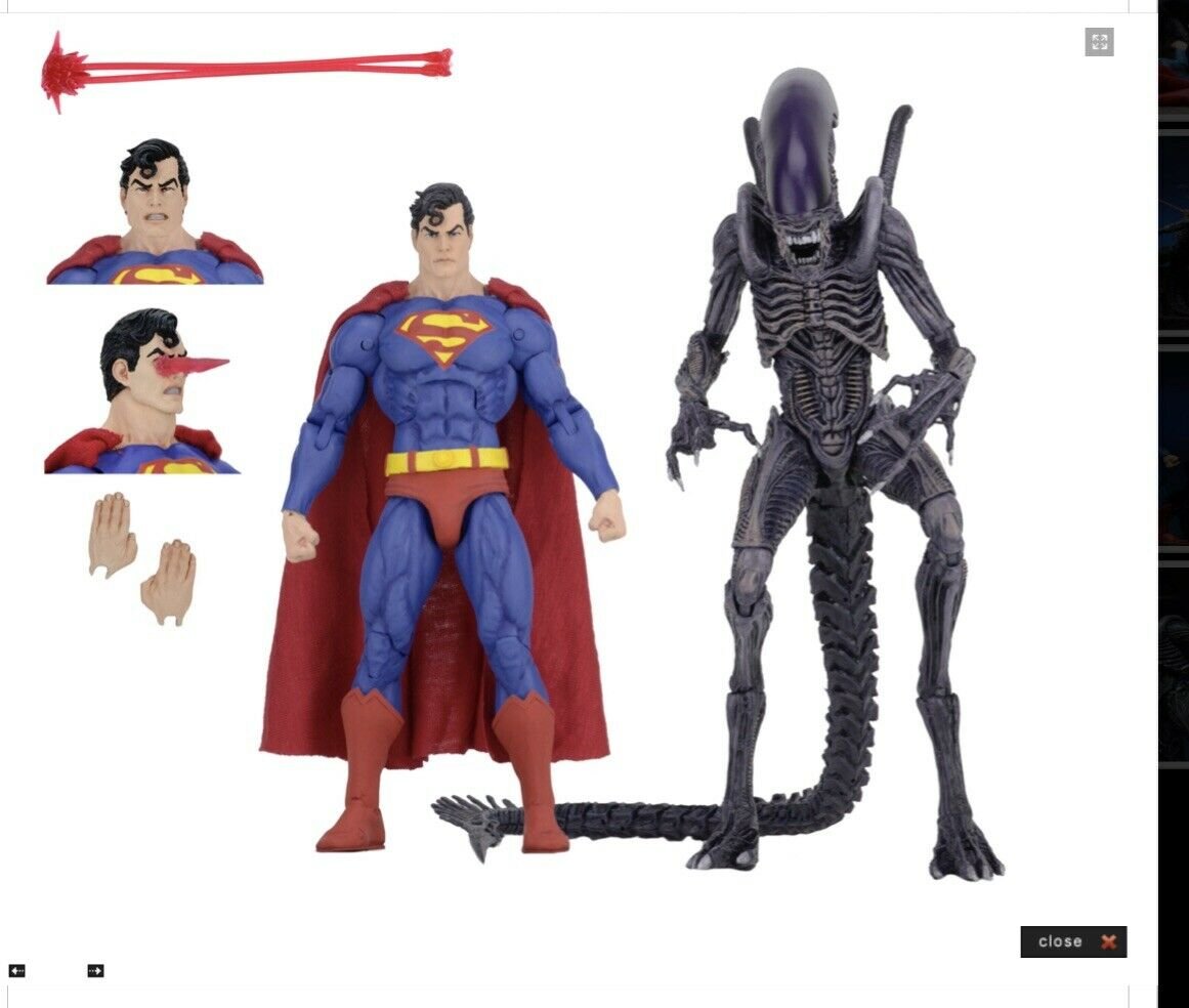 Neca DC Superman Vs Aliens 2-Pack Set 2019 SDCC Exclusive 7in Scale Dark Horse / DC Comics