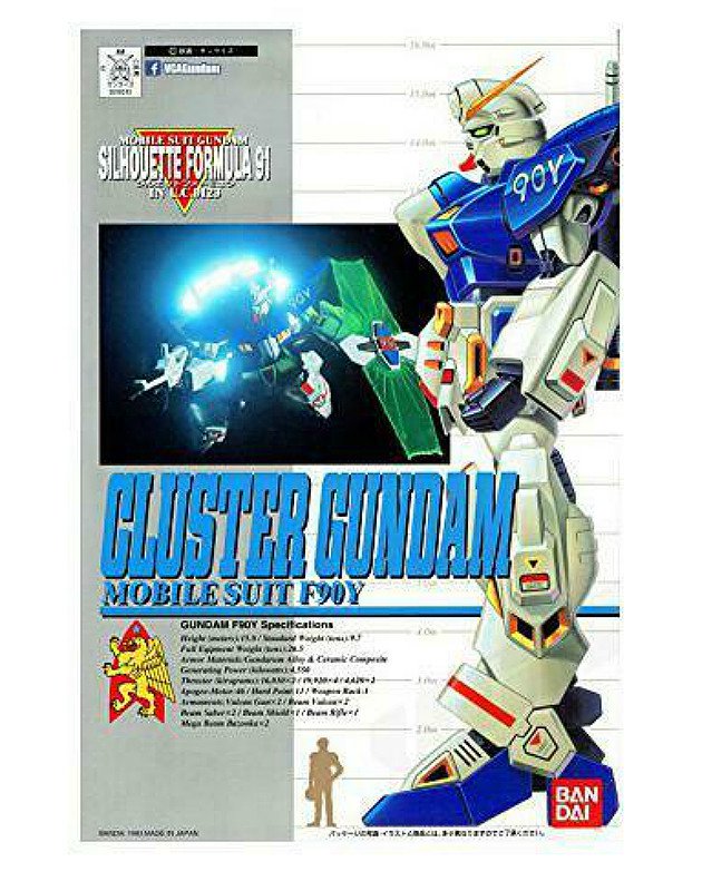 Gundam Model Kit 1:100 Bandai 1993 Japan F91 Silhouette F90Y Formula 91 Cluster Gunpla [Sealed]