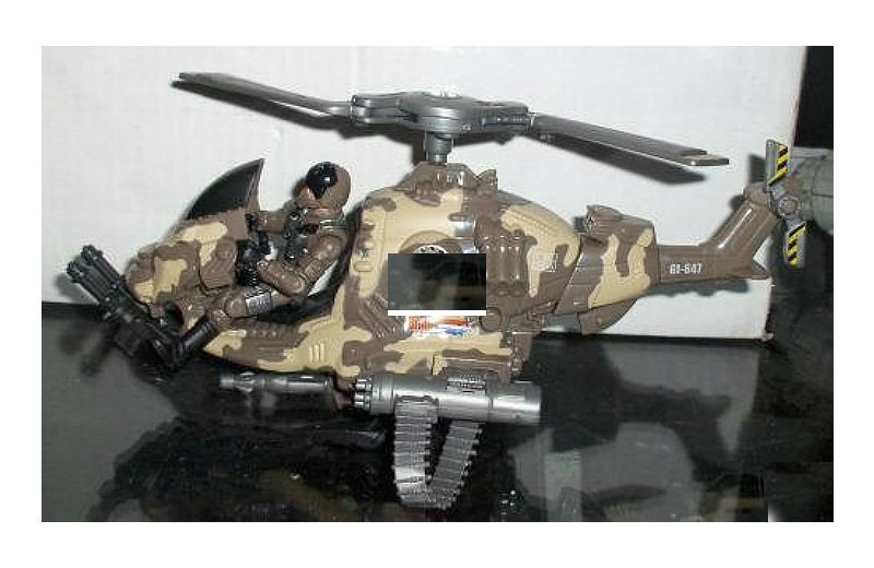 GIJoe Tiger Storm Copter (Cobra Fang) + Pilot Wild Bill 3.75 Hasbro G.I. Joe 2003 Target Helicopter