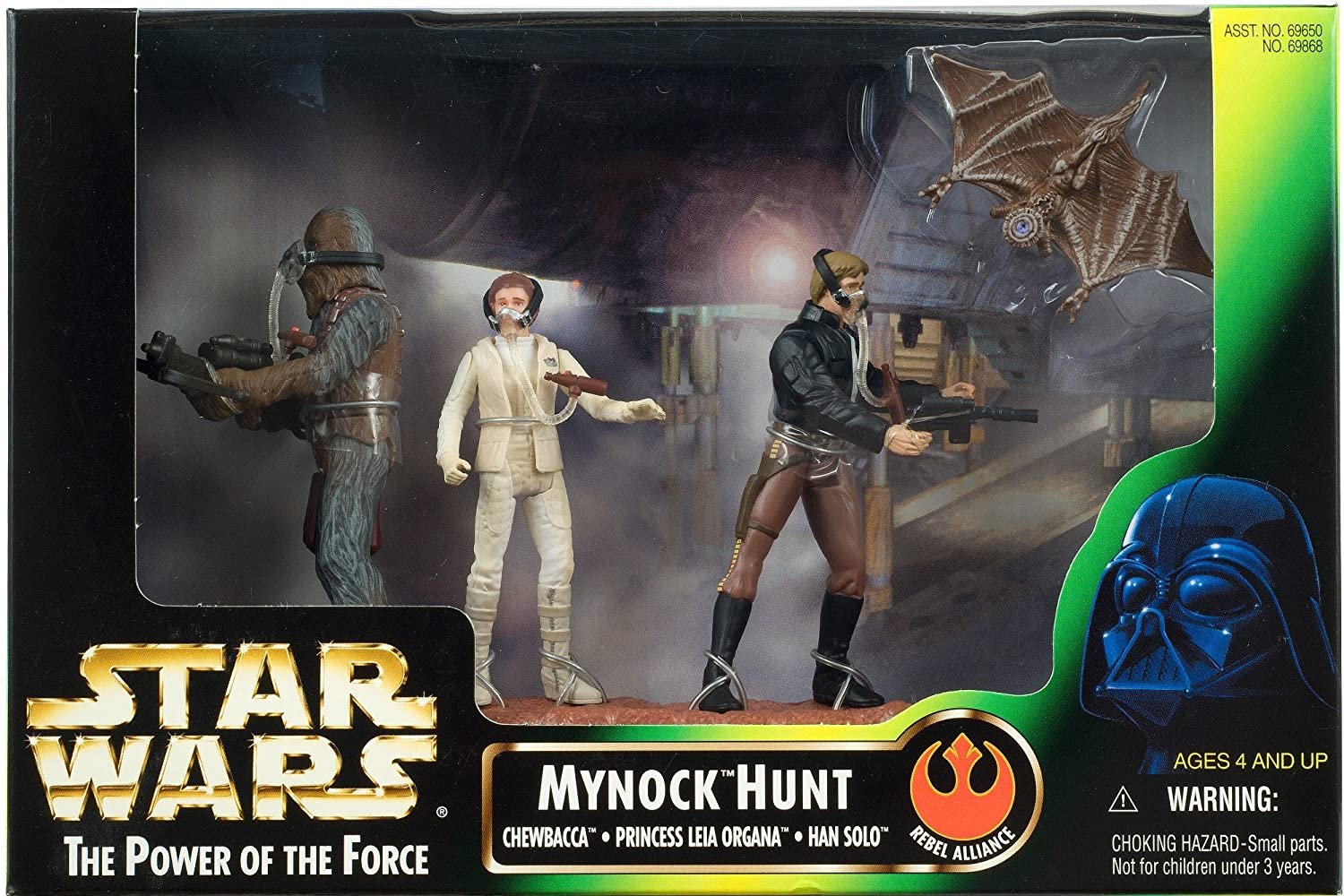 1998 Mynock Hunt Scene StarWars Potf Leia Chewbacca Han Solo 3.75 Kenner Hasbro 69868 Star Wars ESB