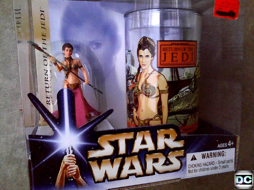 Princess Leia Slave Outfit 2004 RotJ Cup/Figure Set Hasbro Star Wars BK Collectible Coca-Cola Glass