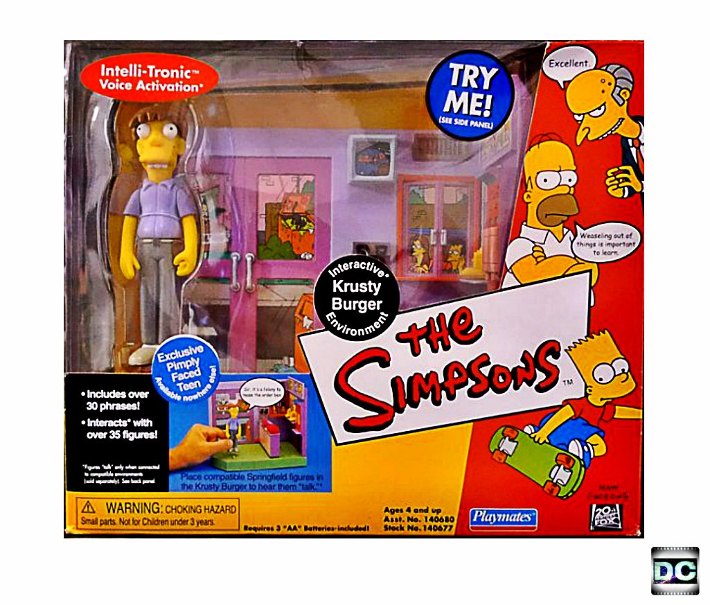 Krusty Burger 2001 Simpsons Wv7 Voice Interactive Playset w/Teen 140677 Playmates Toys