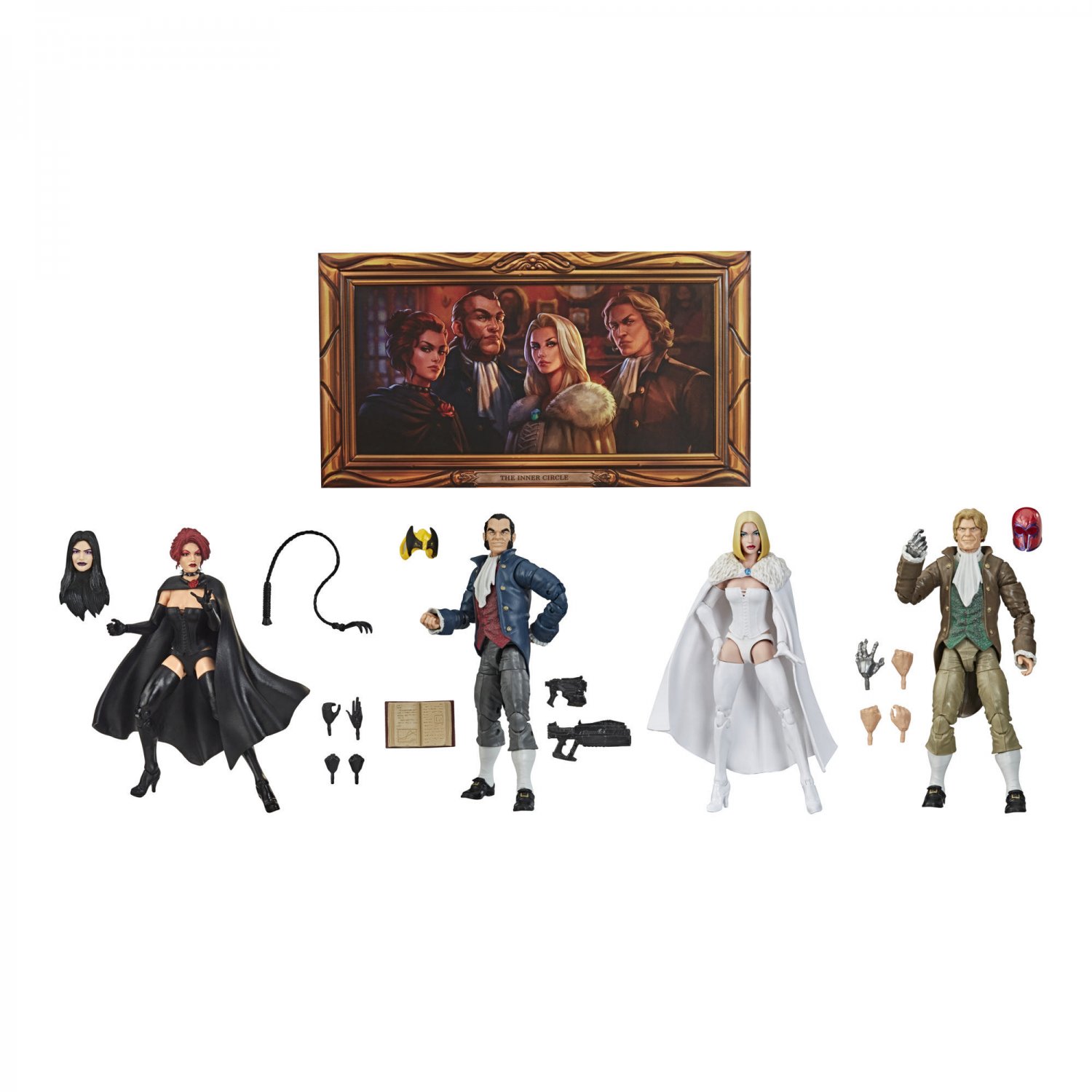 Marvel Legends X Men SDCC Hellfire Club Hasbro PulseCon 2020 4-Pack Dark Phoenix Black White Queen