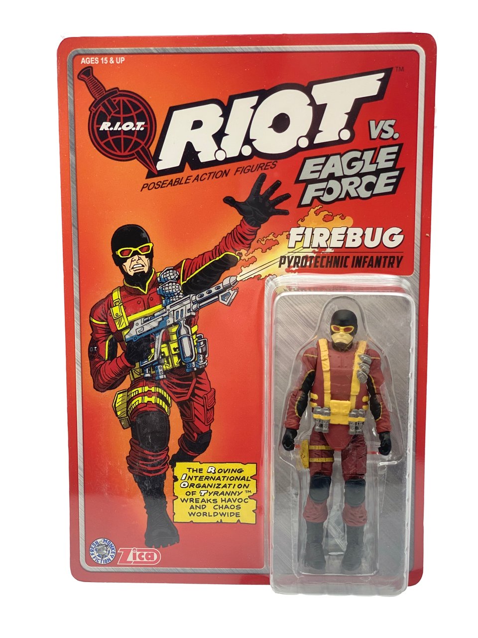 RIOT Firebug Eagle Force Pyro Infantry Zica Toys Remco 1:18 Action Force 3.75 GI Joe