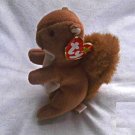 Retired Ty Beanie Baby (Errors) Nuts Vtg 1996 Orig 1st Ed pvc 4114 plush squirrel stuffed toy animal