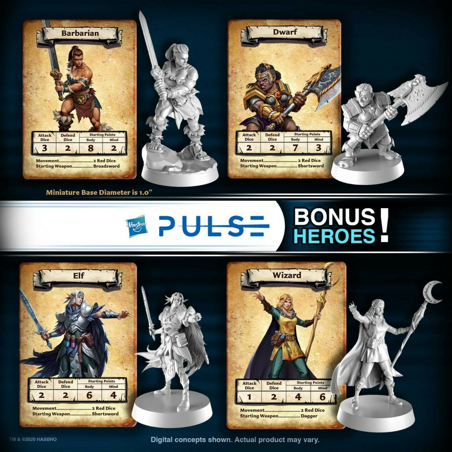 HeroQuest Game + All Quest Packs HasLab Mythic Tier Hero Expansion Set