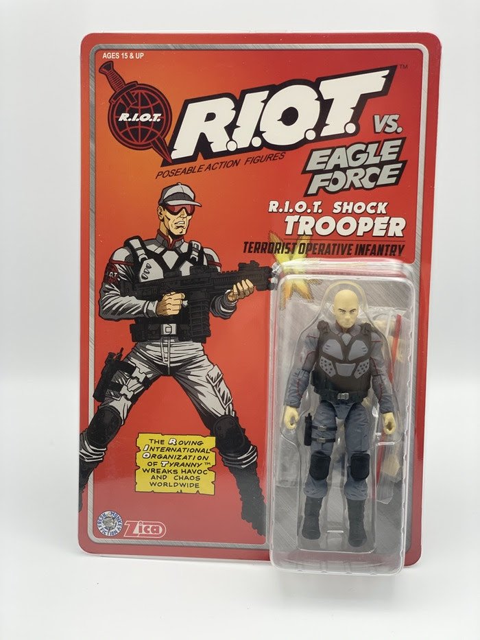 (Mego) Eagle Force 4" RIOT Shock+Trooper Zica Toys Remco 1:18 Action Force 3.75 GI Joe