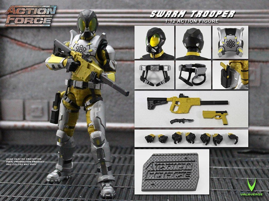 Valaverse Action Force Swarm Trooper/Gear Set Military 1:12 Figure Kickstarter GI Joe Classified 6"