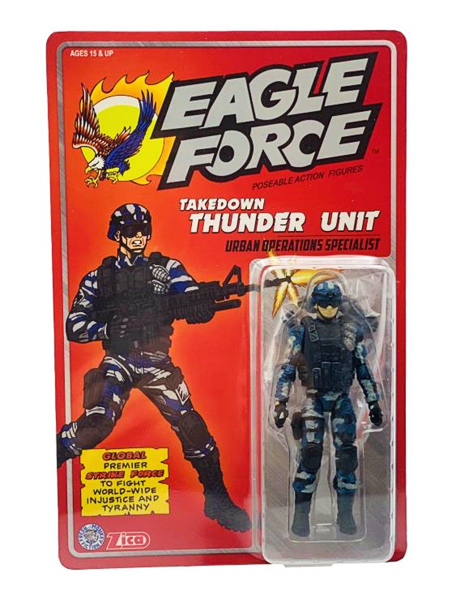 1:18 Eagle Force Takedown's Thunder Unit Zica Fresh+Monkey KS Remco Action Force 3.75 GI Joe MTF