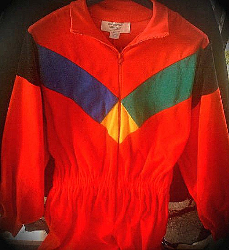 1pc Track Suit Red Velour Jumpsuit Vtg 70s 80s Retro Unisex Adult L - Cosplay Elvis/Clown/Superhero