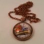 Steampunk Art Necklace Pendant Telescope and Compass Fantasy Jewelry