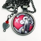 Heart and Key Steampunk Pendant Necklace