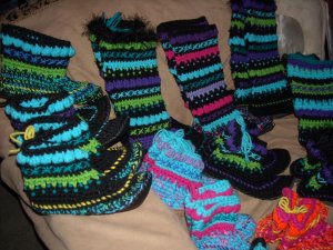 Handmade Unisex Wool Slipper Socks Mukluks Child 6" Tall
