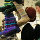 Handmade Unisex Slipper Socks Mukluks Youth or Adult Size  16" Tall
