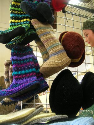 Handmade Unisex Slipper Socks Mukluks Youth or Adult Size  16" Tall
