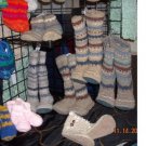 Handmade Unisex Slipper Socks Mukluks Youth or Adult Size  14" Tall