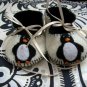 Cream & Black Booties with Penguins, 3-6 months (RM 80)