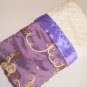 Minky Baby Blanket -Dablings -Royal Minky Couture - Golden Dreams in Royal Purple