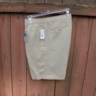 Men's Linen Blend Khaki Shorts by Solitude; 34" waist