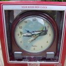 Solid Wood Desk Clock with Vintage Plane by RELIC