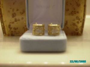 Gold Filagree Mini Hoops
