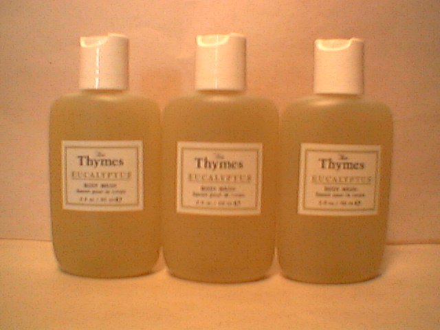 Thymes Eucalyptus Body Wash X3 in 2 oz. 60 ml  Travel size bath shower gel
